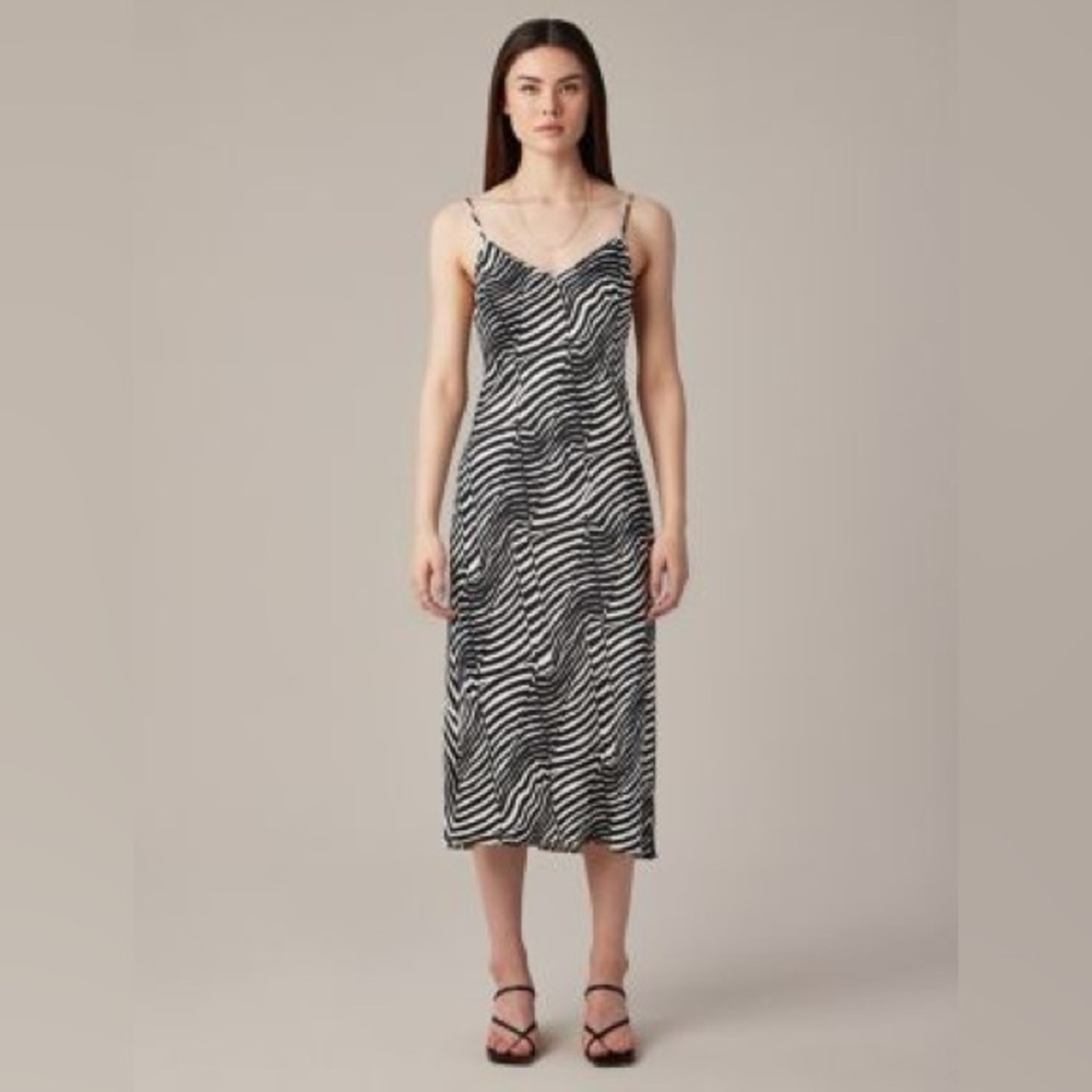 RALPH Ralph Lauren Zebra Print Cami Slip Midi Dress Size 12